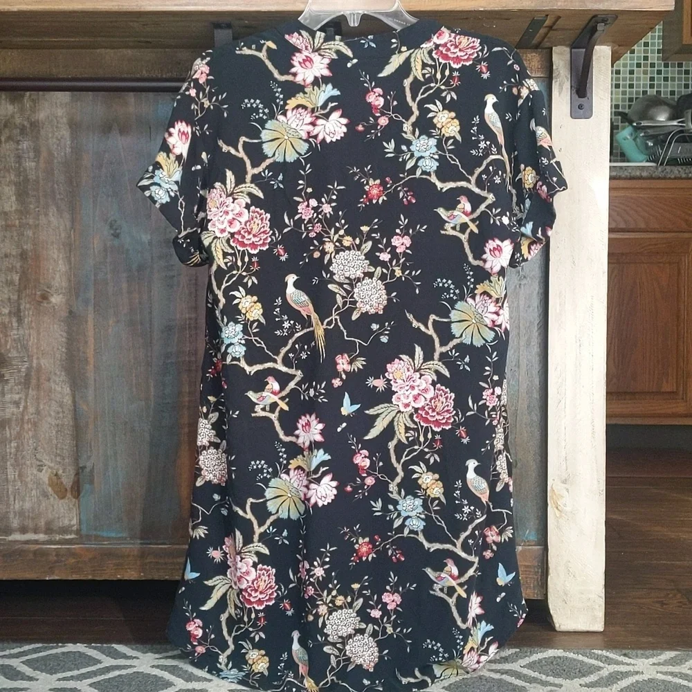 GP&J Baker X H&M Floral & Bird Tunic Dress Cottage Whimsy Garden - Women's 2 - Picture 6 of 6